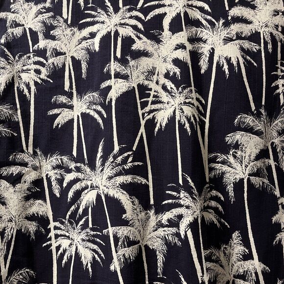 Tori Richards Mens Large Aloha Shirt Palm Trees Navy Blue - Very Excellent Shirt - Picture 5 of 8
